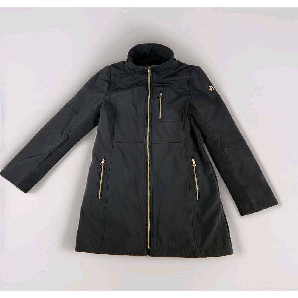 Calvin Klein Womens M Black Full Zip Water Resistant Stretch Softshell Jacket